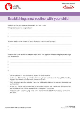 Establishing a new routine with your child