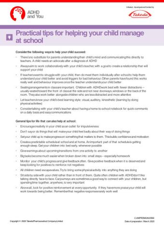 Practical tips for helping your child manage at school