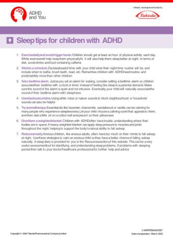 Sleep tips for children with ADHD