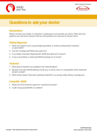 Questions to ask your doctor