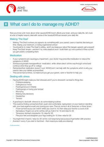 What can I do to manage my ADHD?