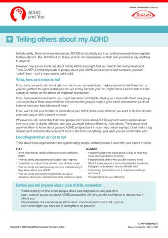 Telling others about my ADHD