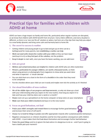 top tips for families with children with adhd